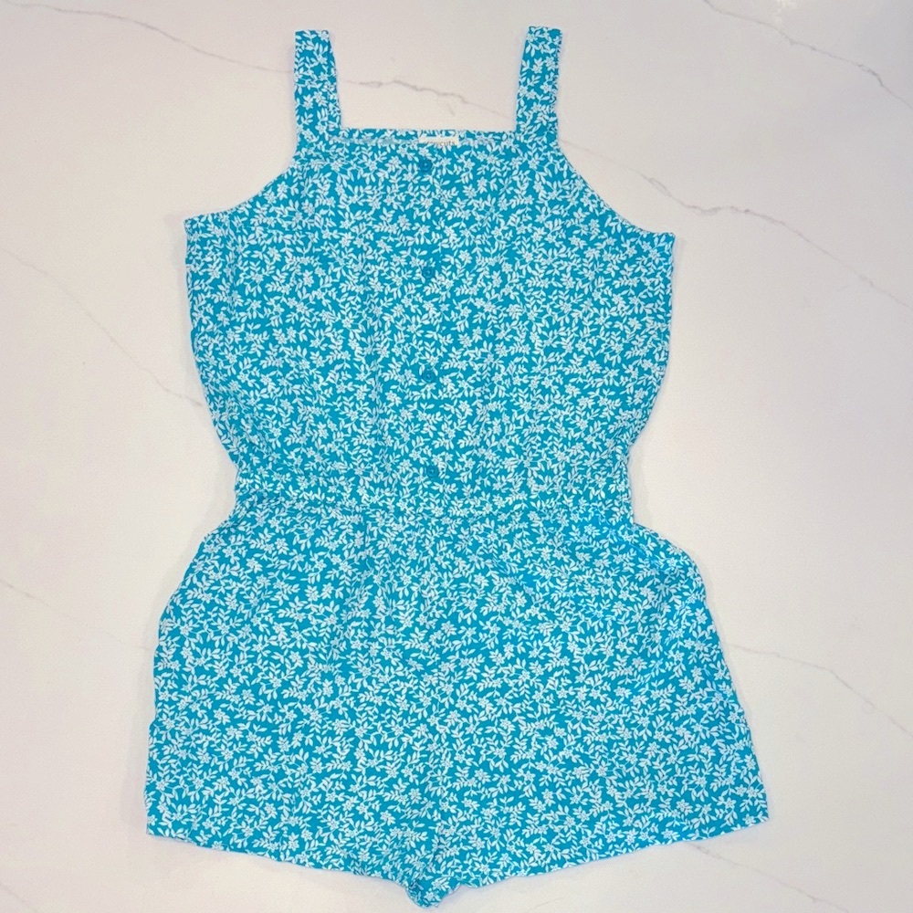Crewcuts Blue Floral Jumpsuit NWT